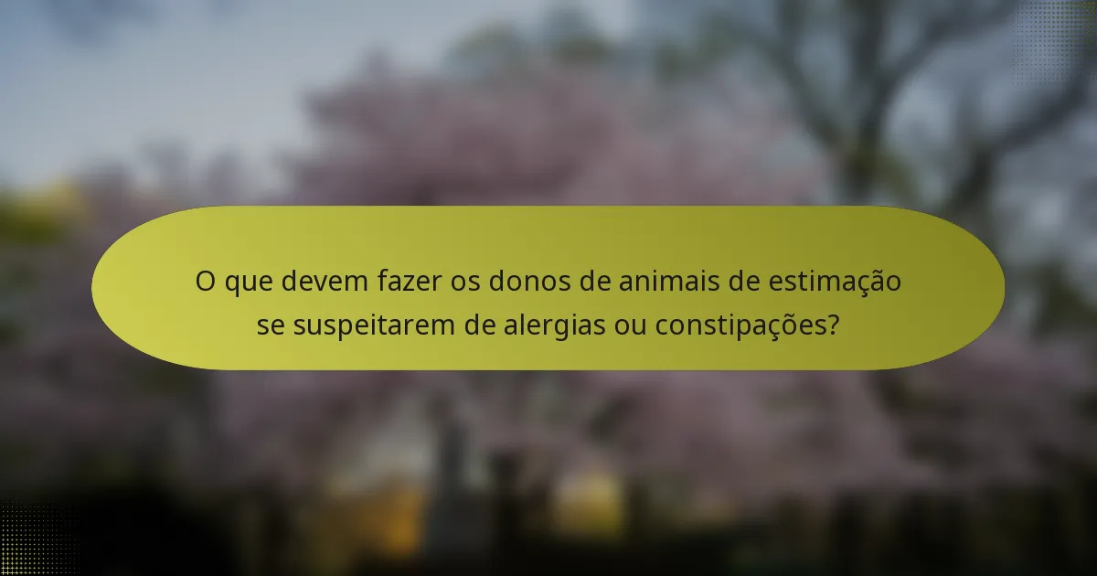 O que devem fazer os donos de animais de estimação se suspeitarem de alergias ou constipações?